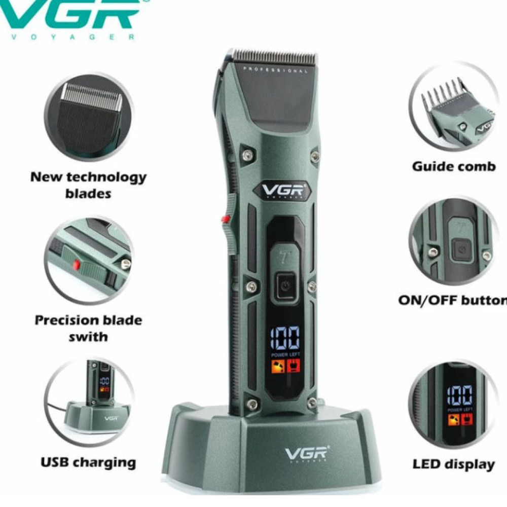 Машинка Для Стрижки Волос VGR + (Професійний Турбо Режим)